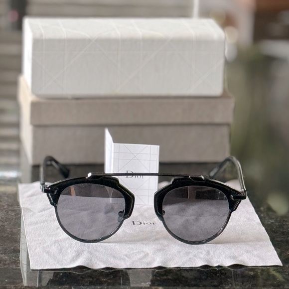 Authentic Christian Dior SoReal Womens/Unisex Black Round Sunglasses Shades main image 8